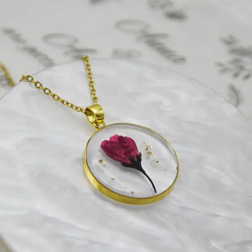 Miniatura 136 de Pressed Flower Necklace Gift for Women Personalized Handmade Necklaces Birth Flower Necklace