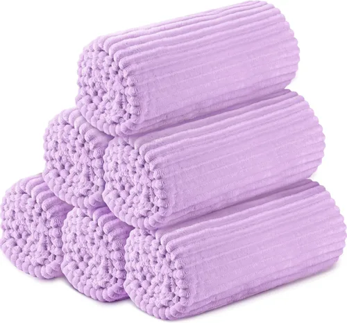 Miniatura 22 de Buryeah 6 Piezas Manta de Franela a Granel 50 x 60 pulgadas Manta para Pijamadas Boda al Aire Libre Manta Ligera, Certificado Oeko-tex Standard 100