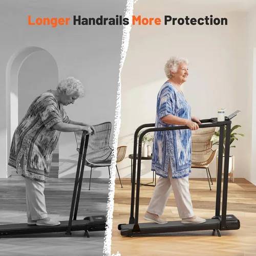 Miniatura 3 de Walking Pad Treadmill for Seniors with Handrails - Treadmills with Incline for Seniors at Home, Recovery Walking Machine with Remote Control, LED