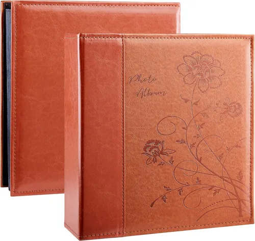 Artmag Álbum de fotos de 4 x 6 pulgadas, 1000 fotos, gran capacidad, cubierta de cuero para bodas, álbumes de fotos con capacidad para fotos Marrón