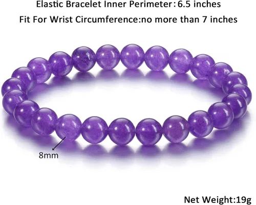 Miniatura 23 de Jovivi Pulsera elástica de cuentas redondas semipreciosas naturales – 0.315 pulgadas hecha a mano con cuentas de piedras preciosas curativas