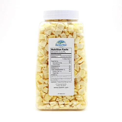Miniatura 5 de Harmony House Foods Mango liofilizado, dados (4 onzas, tarro de tamaño de cuarto de galón)