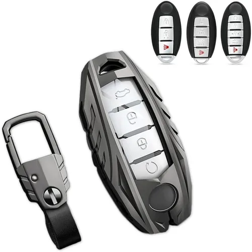 Funda metálica para llavero Nissan Altima Maxima Armada Rogue Sentra GT-R 370z Infiniti G25 G35 G37 Q60 Q70 Q80