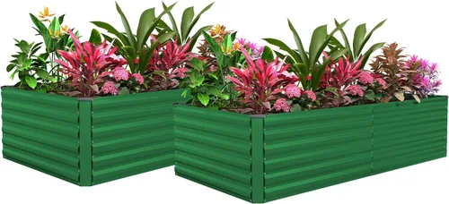 Miniatura 18 de Cama de jardín elevada con enrejado de arco para plantas trepadoras, cama de jardín elevada galvanizada, jardineras al aire libre para verduras