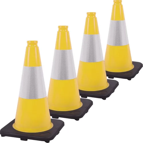 Miniatura 20 de Conos de Tráfico de PVC Naranja/Verde Fluorescente, Cono de Estacionamiento con Base Negra Pesada Estructuralmente Estable Resistente a