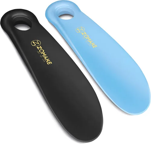 ZOMAKE Bocina de plástico para zapatos, bocinas de viaje para hombres, mujeres, personas mayores y niños - Cuchara para zapatos - Ayudante para
