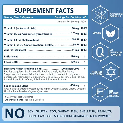 Miniatura 7 de Probióticos para mujeres y hombres para la salud digestiva con 100 mil millones de UFC, probióticos para mujeres y hombres para la salud intestinal