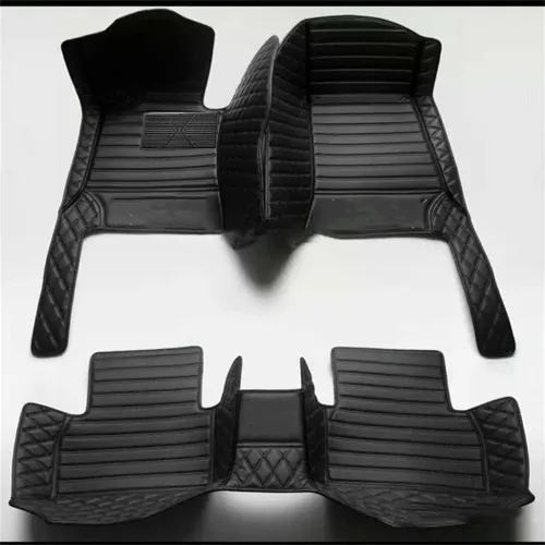 Miniatura 38 de Alfombrillas de cuero de lujo personalizadas para todo tipo de clima para el 99.99% de automóviles, SUV y camiones según el modelo automotriz Negro