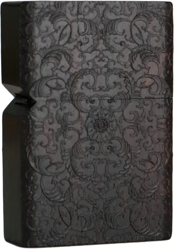 Miniatura 23 de Carcasa exterior tallada en madera negra de ébano natural para kit de inserción Zippo (Kwan Yin Goddess Dragon Phoenix)