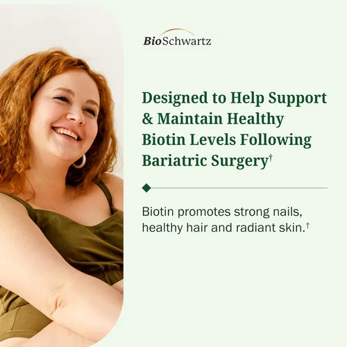 Miniatura 2 de BioSchwartz Bariatric - Tabletas masticables de biotina – 5500 mcg de biotina por porción – Sabor a manzana verde, suministro de 3 meses – Vitaminas