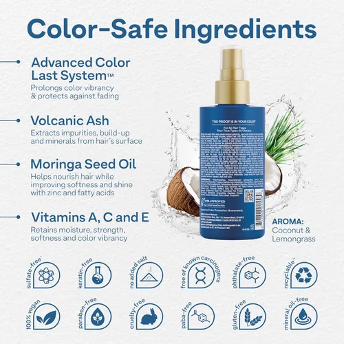 Miniatura 3 de Colorproof Spray pre-tox para el cabello, 6.7 onzas líquidas, spray de prechampú de aclaración rápida con protección del color, aroma a coco