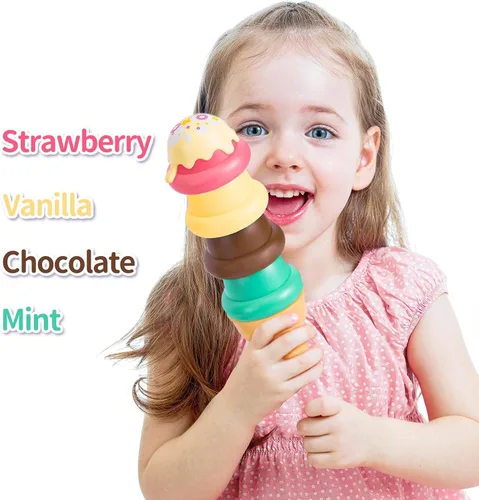 Miniatura 6 de Juego de juguetes de helado para niños, 41 piezas de carrito de helados para niños, camión de tienda de helados, cumpleaños, Navidad, Pascua