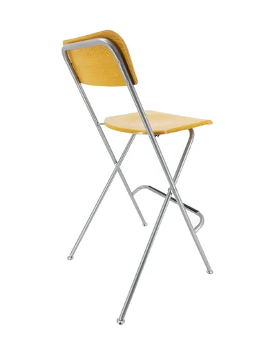 Miniatura 4 de FixtureDisplays® Silla alta plegable Taburete de bar Silla plegable de metal de madera de dos paquetes 11036