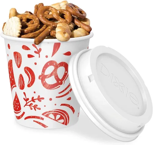 Miniatura 2 de Dixie To Go Snack Cups con tapas, tamaño de viaje de 10 onzas, 24 vasos de papel desechables