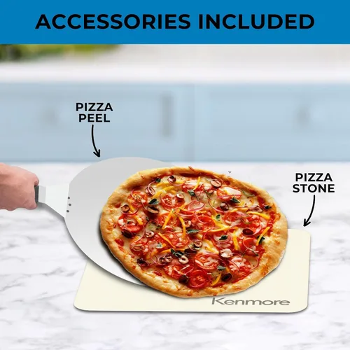 Miniatura 5 de Kenmore Horno eléctrico para pizza para interiores y exteriores, hace pizza de 13 pulgadas a 850 °F de alto calor, resistente a la intemperie, 5
