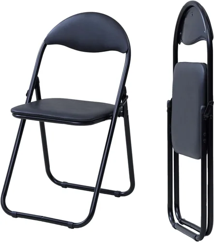 Miniatura 9 de Yamazen YZX-084P(BK) Folding Chair, Pipe Chair, Set of 4, Width 17.5 x Depth 18.7 x Height 31.3 inches (44.5 x 47.5 x 79.5 cm), Lightweight Folding