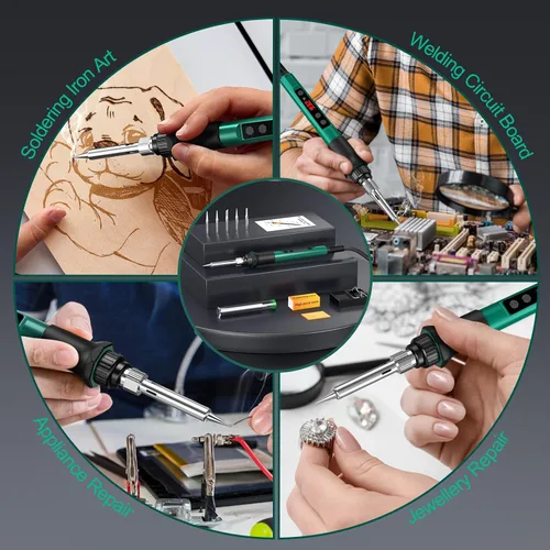 Miniatura 6 de Kit de soldador, pistola de soldadura de 70 W con pantalla digital LED, temperatura ajustable 356-932℉ Kit de soldadura para electrónica, incluye 5