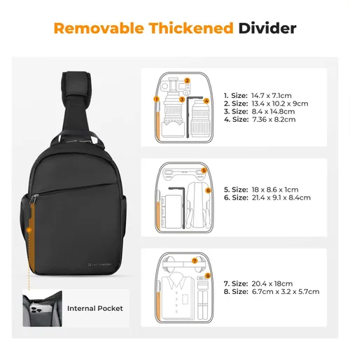 Miniatura 2 de K&F CONCEPT Bolso Pequeño para Cámara para Fotógrafo, Bolso de Hombro Cruzado para Cámara DSLR/SLR/Sin Espejo, Estuche Compacto para Cámara