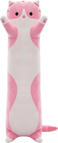 Miniatura 8 de Almohada de Cuerpo Largo de Felpa de Gato Bonito – Muñeca Suave de Peluche de Dibujos Animados, Juguete de Abrazo de Peluche de Gato Kawaii