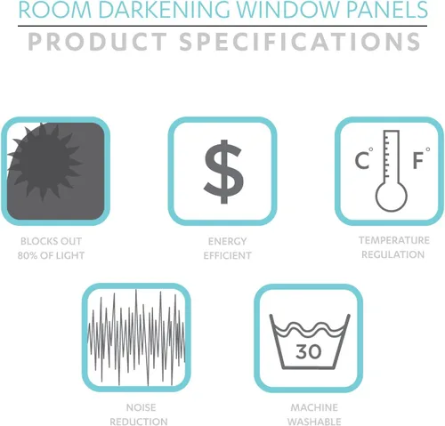 Miniatura 5 de Lush Decor Clara Curtains - Cortinas con estampado de damasco paisley, estilo bohemio, filtrado de luz, juego de paneles para ventana para sala