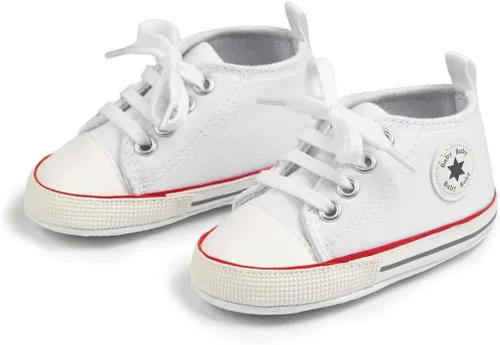 Miniatura 53 de KIDSUN zapatos deportivos altos hasta el tobillo para bebés, niños y niñas con suela antideslizante, suaves, para recién nacidos, zapatos