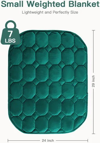 Miniatura 5 de Lofus Manta con peso de 7 libras para adultos, transpirable y calmante manta con peso pequeña para viajes, relajación y siestas, lavable a máquina