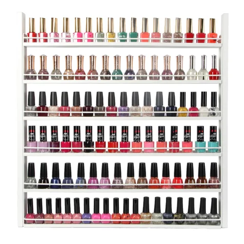 Miniatura 2 de J JACKCUBE DESIGN MK528C - Organizador de esmalte de uñas de madera blanca con estantes de 6 niveles, 100 botellas de montaje en pared, soporte