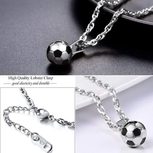Miniatura 5 de PROSTEEL Collar con dije de fútbol 3D de acero inoxidable para fútbol baloncesto unisex joyería para niños niñas mujeres regalo para fanáticos