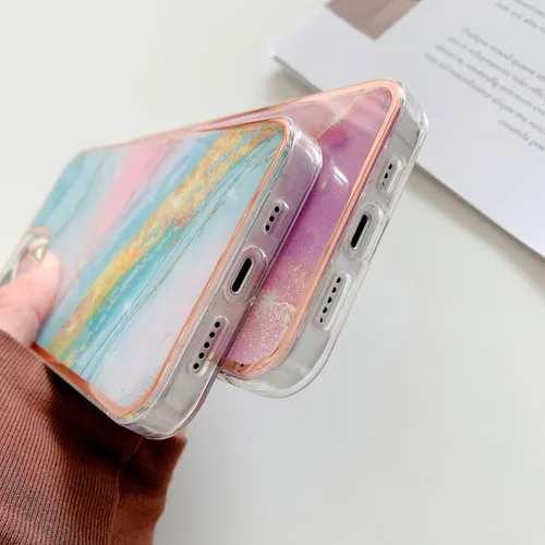 Miniatura 6 de Funda para Samsung Galaxy S22 Ultra, TPU suave + patrón de mármol IMD diseño delgado mejorado para cámara y protección de pantalla para niñas