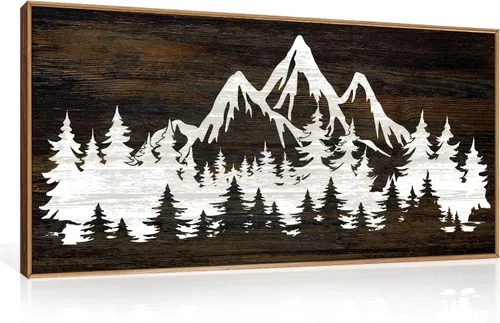 Miniatura 38 de LHIUEM Gran Arte de Pared de Lienzo Abstracto Marrón Gris Enmarcado, Decoración de Pared en Toques de Pincel Pastel, Pintura de Pared Moderna