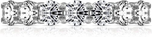 Miniatura 6 de Tienda Essentials Anillo de plata de ley con 7 piedras hecho con circonita cúbica de elementos infinitos (anteriormente colección Tienda)