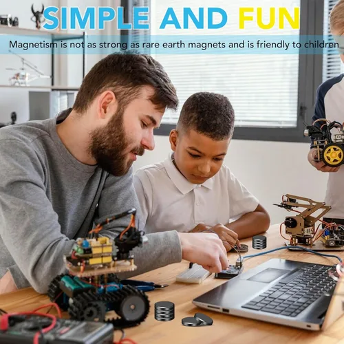 Miniatura 5 de TRYMAG Imanes de cerámica para manualidades, pequeños discos redondos para manualidades con respaldo adhesivo de 0.709 pulgadas, imanes industriales