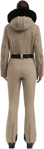 Miniatura 73 de GSOU SNOW Traje de esquí para mujer, traje de nieve delgado de una pieza, chaqueta de nieve, impermeable, resistente al viento, deportes al aire