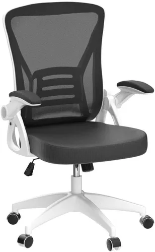Miniatura 6 de naspaluro Silla de oficina ergonómica, silla de computadora con respaldo medio con altura ajustable, brazos abatibles y soporte lumbar, silla