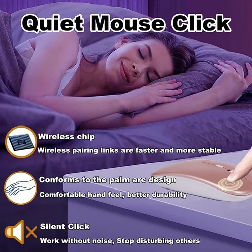 Miniatura 5 de Combo de teclado y mouse inalámbricos Bluetooth rosa, portátil, pequeña, delgada, compacta, ergonómica, de viaje, teclado inalámbrico para iPhone