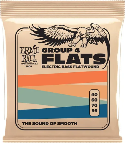 Miniatura 5 de Ernie Ball Group I Cuerdas Flatwound para Guitarra Bajo, Calibre 55-110 (P02802)