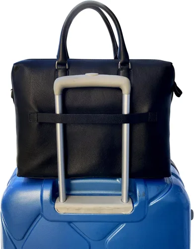 Miniatura 8 de Bolsa para laptop con múltiples compartimentos y bolsillos, 100% piel auténtica, maletín para hombres y mujeres, bolsa de mensajero de viaje