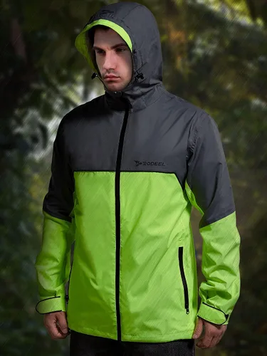 Miniatura 7 de Rodeel Chaqueta impermeable para hombre, ligera, reutilizable, con capucha, para actividades al aire libre