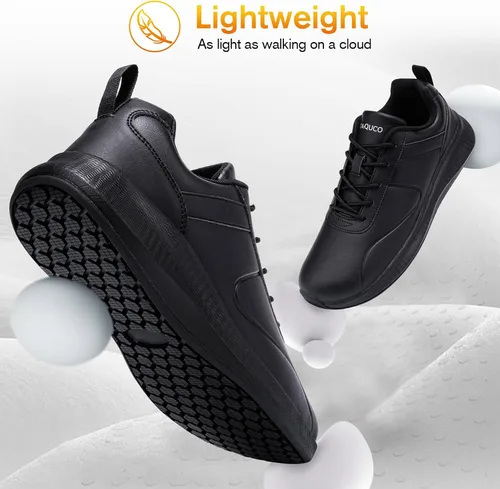 Miniatura 5 de Taquco Zapatos antideslizantes para hombre, impermeables, para cocina, chef, trabajo, servicio de alimentos, zapatos de trabajo antideslizantes