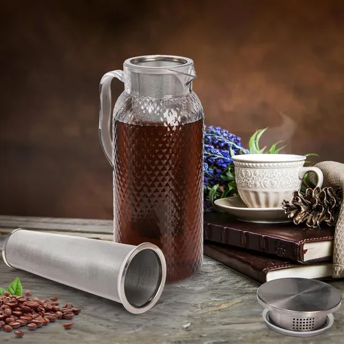 Miniatura 9 de Goaste Paquete de 3 filtros de café frío para tarro Mason de boca ancha de 64 onzas, colador de acero inoxidable 304 con anillo de sellado, infusor