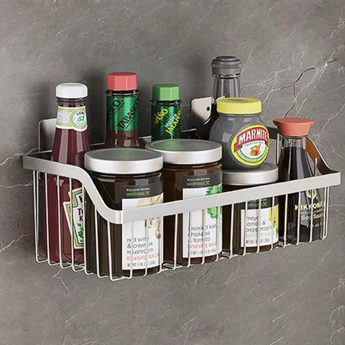 Miniatura 11 de SUS304 - Cestas de almacenamiento colgantes de acero inoxidable para montaje en pared, estante de almacenamiento de alambre de metal para cocina