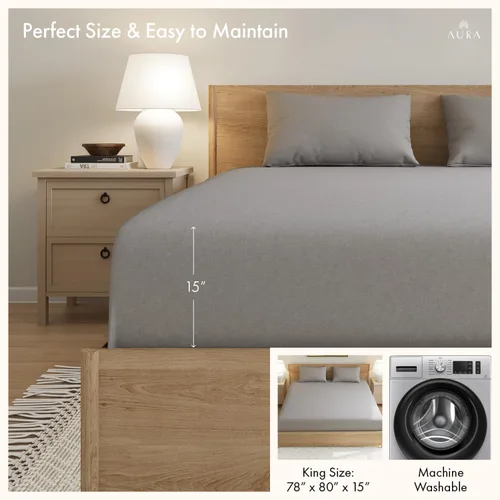 Miniatura 6 de Aura™ Sábanas de lujo tamaño King, 12 % plata pura, el más alto contenido de plata disponible, sábanas de cama de conexión a tierra, sábanas a
