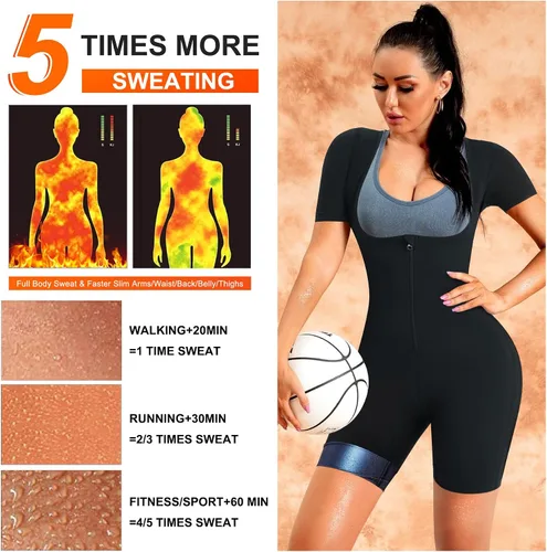 Miniatura 2 de URSEXYLY Traje de sauna para mujer, chaleco de sudor, entrenador de cintura, 3 en 1, adelgazante, moldeador de cuerpo completo, parte superior