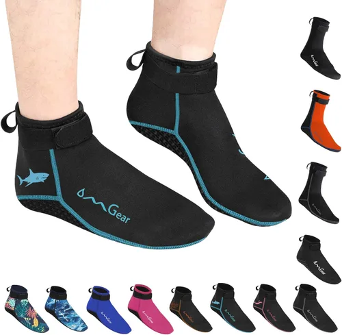 Miniatura 6 de Calcetines de agua de neopreno, calcetines de playa tipo botines de 0.118 pulgadas, con costuras invisibles antideslizantes para traje de neopreno