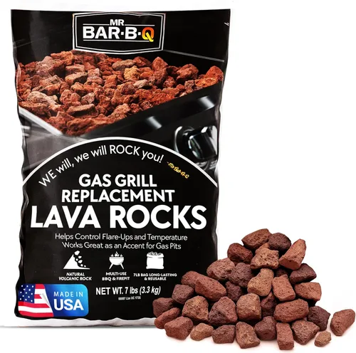 FryOilSaver Co. - Rocas de lava volcánica natural de 7 libras para fogatas de gas y parrilla, piedras para chimeneas de propano en interiores y