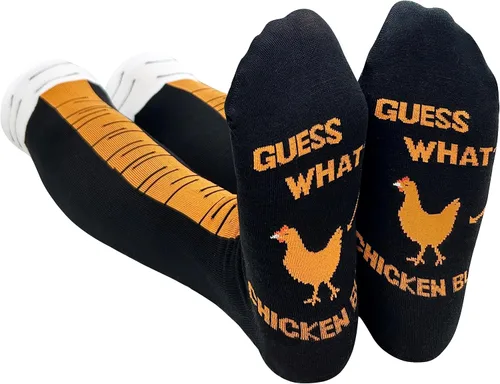 WHOTAY Calcetines de pierna de pollo divertidos locos para mujeres y hombres, calcetines novedosos de pies de pollo, calcetines hasta la rodilla,