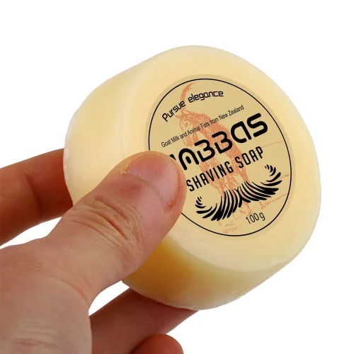 Miniatura 2 de Anbbas Jabón de afeitar leche de cabra para barba, peluquero tradicional afeitado húmedo (2 piezas, 7 onzas)