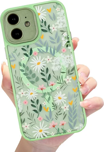 Miniatura 53 de Compatible con el teléfono 13 Pro - Funda magnética mate translúcida, de lujo, a prueba de golpes, magnética y con bonito patrón de flores, carcasa