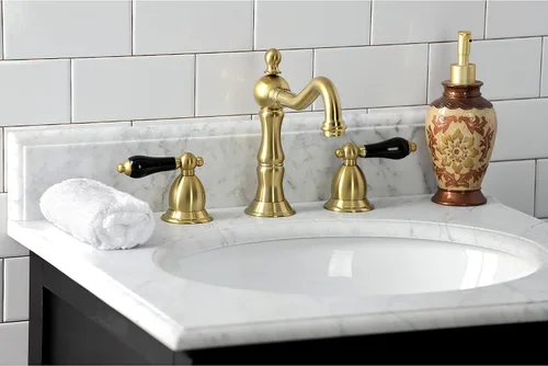 Miniatura 2 de Kingston Brass KS1977PKL Grifo de baño generalizado de duquesa con ventana emergente de latón, latón cepillado