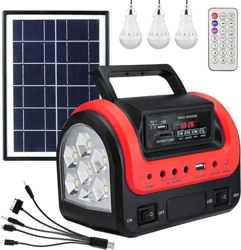 Miniatura 8 de Generador solar, estación de energía portátil con panel, fuente de banco de energía portátil con linterna, generador de emergencia alimentado por
